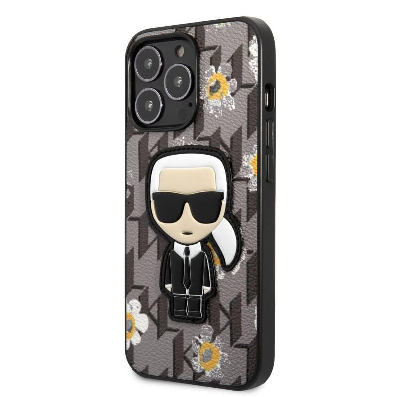 Kryt na mobil Karl Lagerfeld Ikonik Flower na Apple iPhone 13 Pro šedý