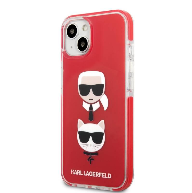 Kryt na mobil Karl Lagerfeld Karl and Choupette Heads na Apple iPhone 13 červený