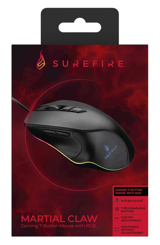 Myš SureFire Martial Claw RGB černá