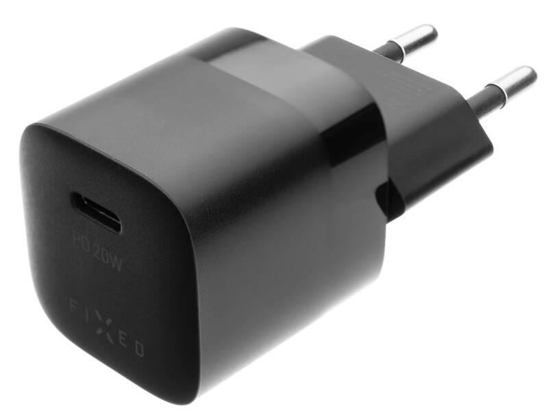 Nabíječka do sítě FIXED Mini USB-C PD, 20W černá