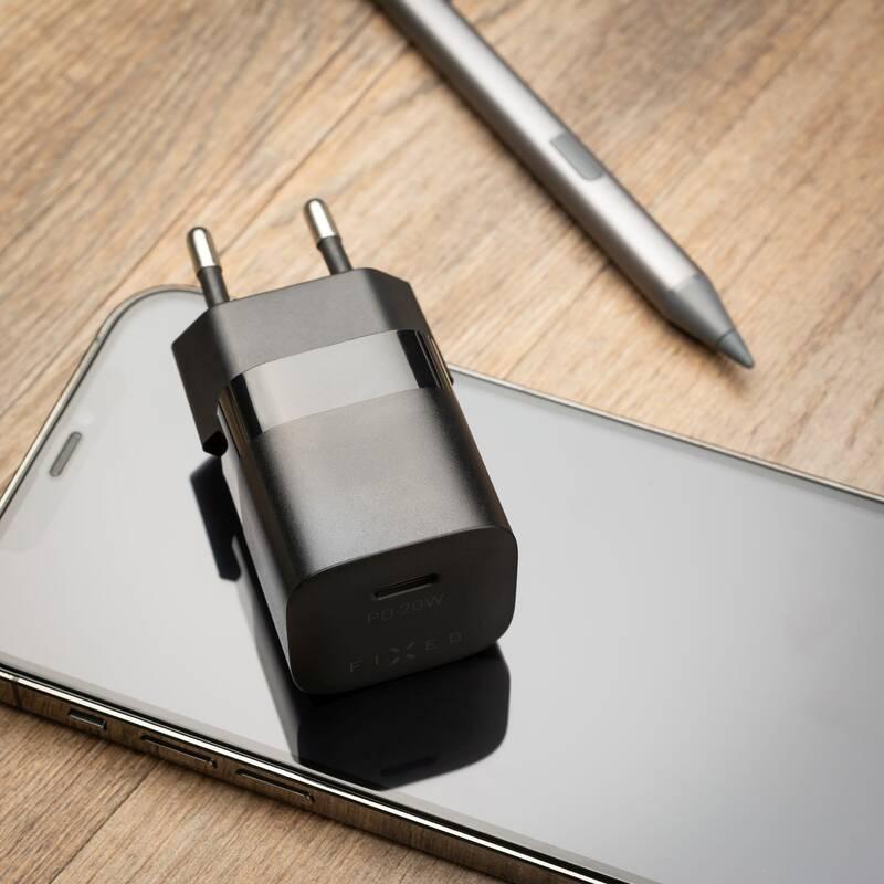 Nabíječka do sítě FIXED Mini USB-C PD, 20W černá