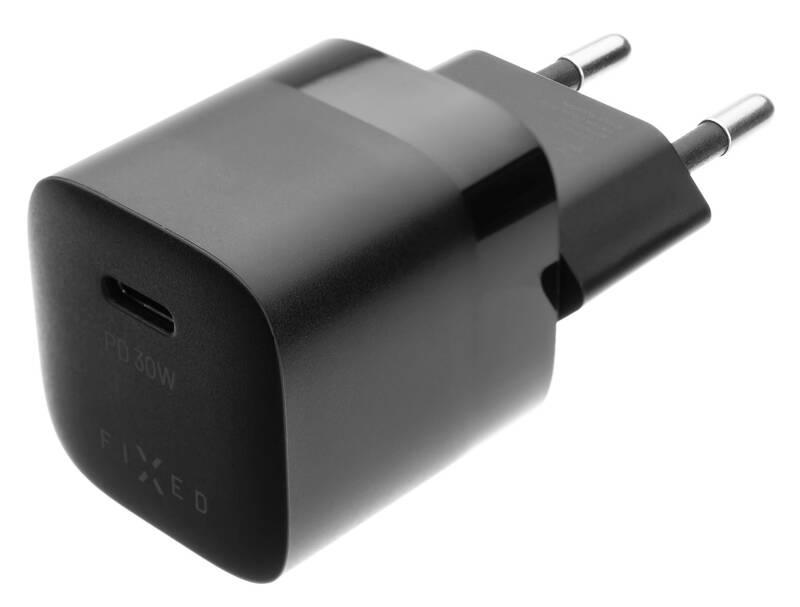 Nabíječka do sítě FIXED Mini USB-C PD, 30W černá