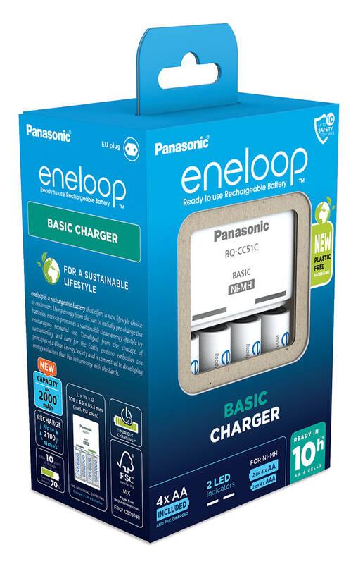Nabíječka Panasonic Eneloop Basic Charger pro AA, AAA 4x Panasonic Eneloop 2000mAh