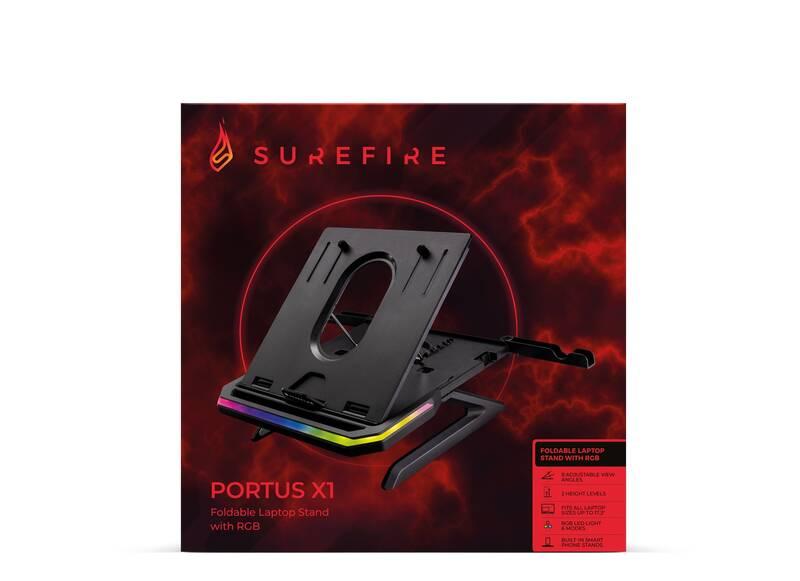 Podstavec pro notebooky SureFire Portus X1 RGB, 17,3" černý