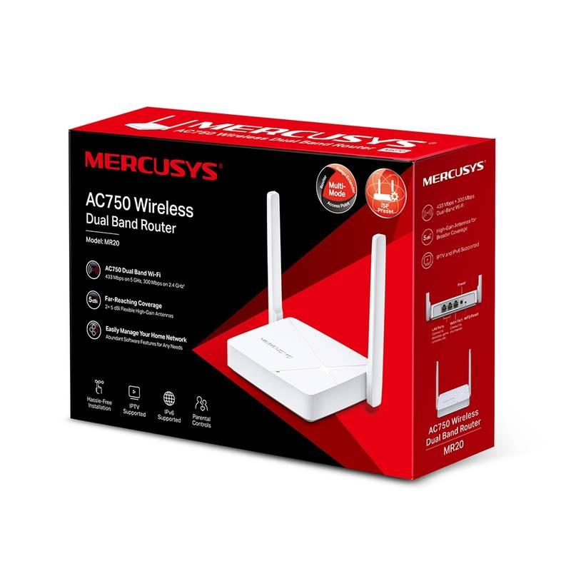 Router Mercusys MR20 AC750 bílý