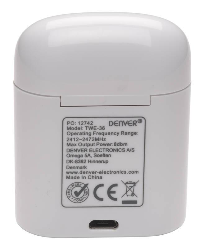 Sluchátka Denver TWE-36MK3 bílá