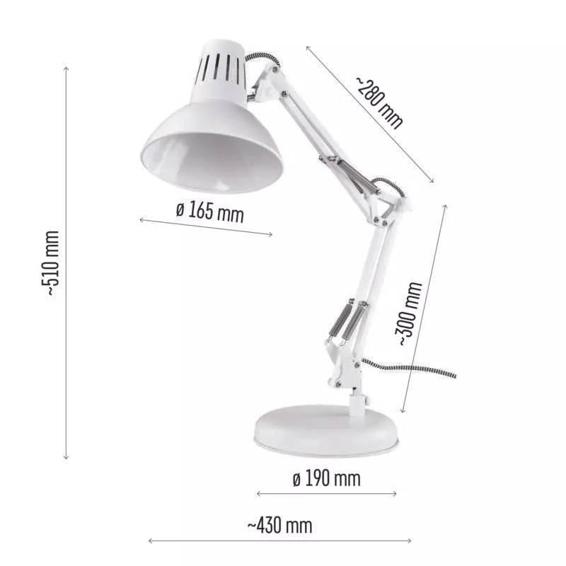 Stolní lampička EMOS DUSTIN bílá