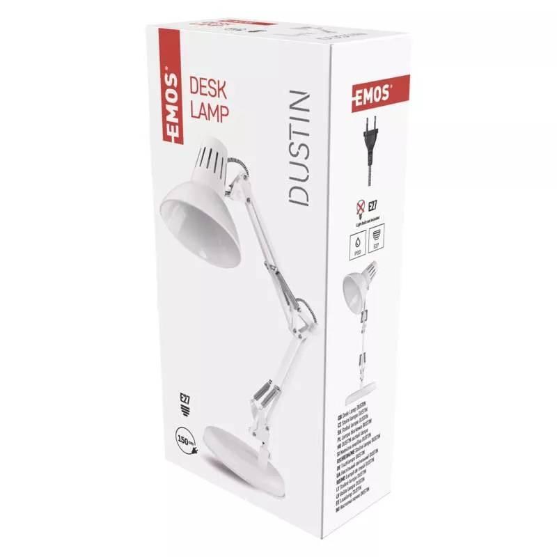 Stolní lampička EMOS DUSTIN bílá