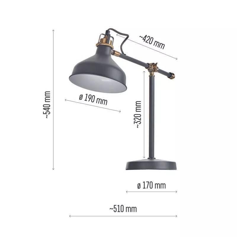 Stolní lampička EMOS HARRY šedá