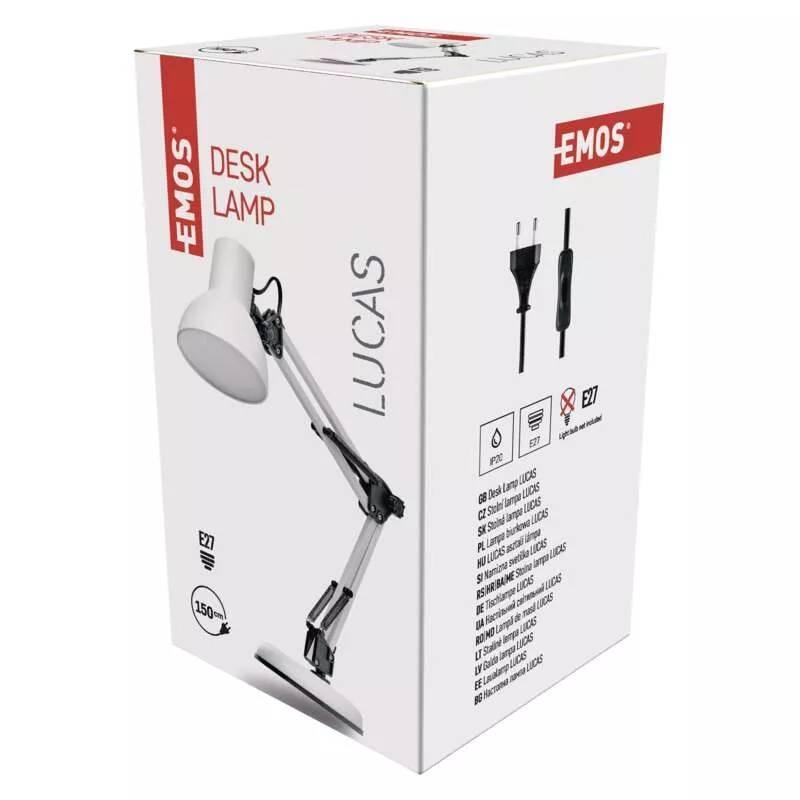 Stolní lampička EMOS LUCAS bílá