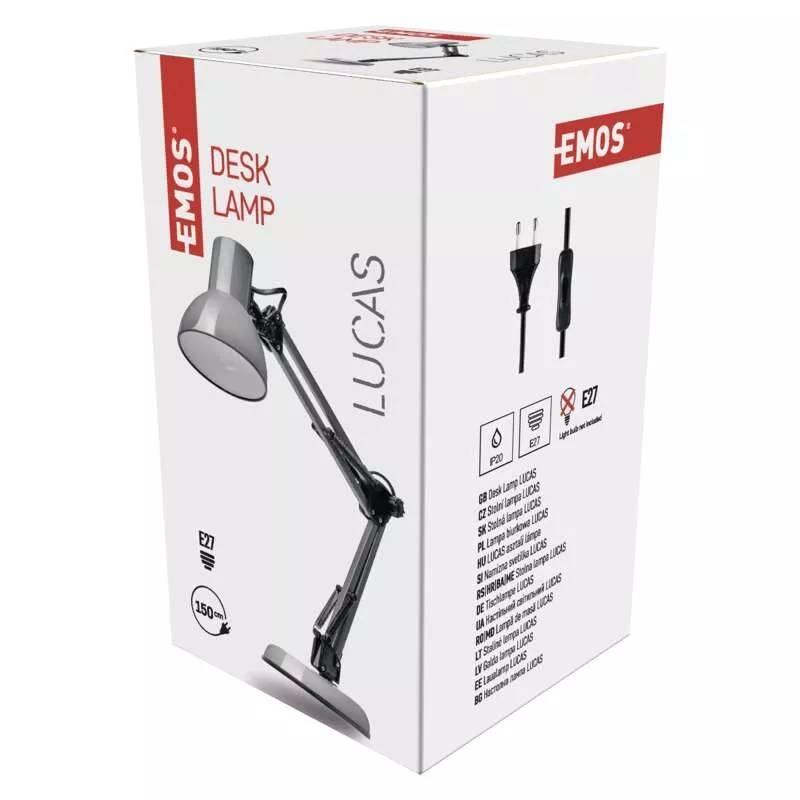 Stolní lampička EMOS LUCAS šedá