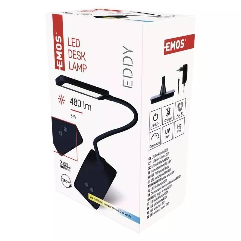 Stolní LED lampička EMOS EDDY černá