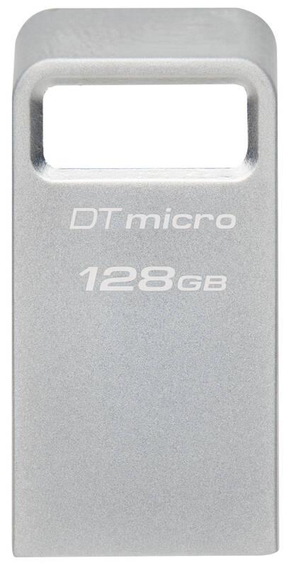 USB Flash Kingston DataTraveler Micro Metal 128GB stříbrný