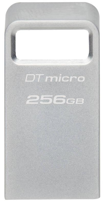 USB Flash Kingston DataTraveler Micro Metal 256GB stříbrný