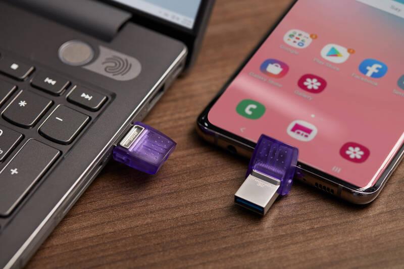 USB Flash Kingston DataTraveler microDuo 3C 256GB fialový