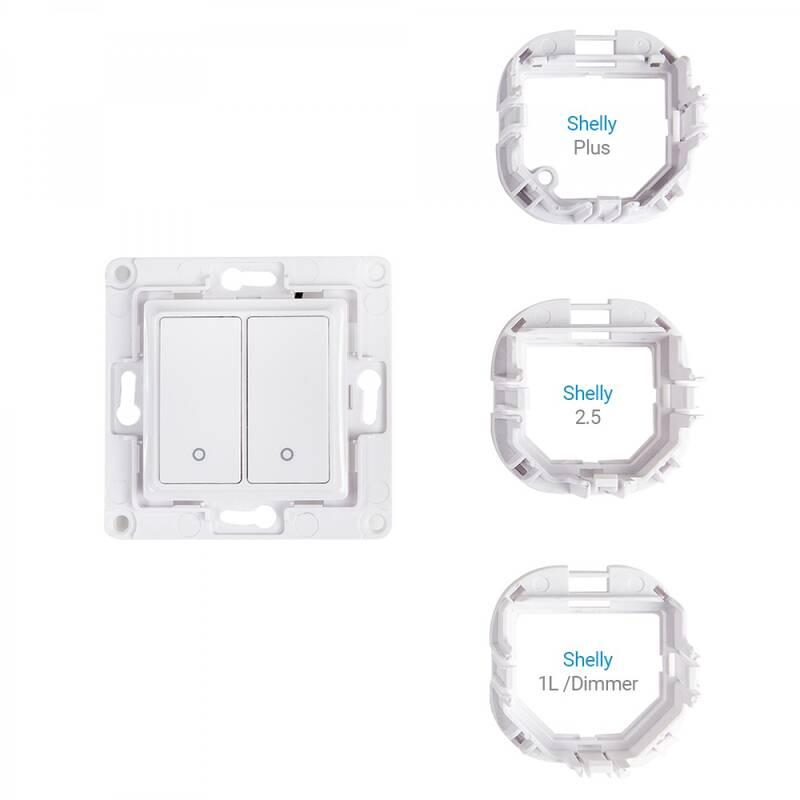 Vypínač Shelly WS2, 2tlačítkový, bez rámečku bílá