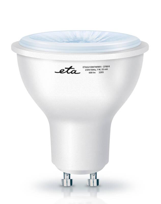 Žárovka LED ETA EKO LEDka bodová 7W, GU10, teplá bílá, Žárovka, LED, ETA, EKO, LEDka, bodová, 7W, GU10, teplá, bílá