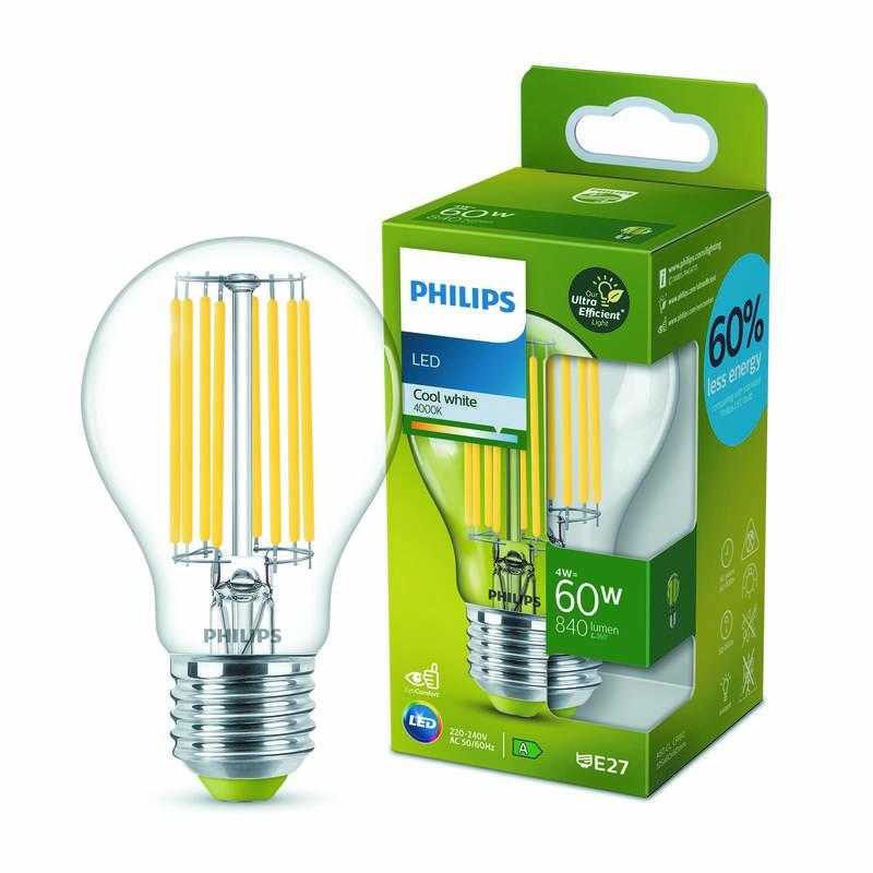 Žárovka LED Philips klasik, 4W, E27, studená bílá