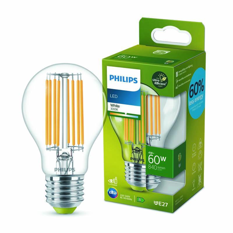 Žárovka LED Philips klasik, 4W, E27, teplá bílá