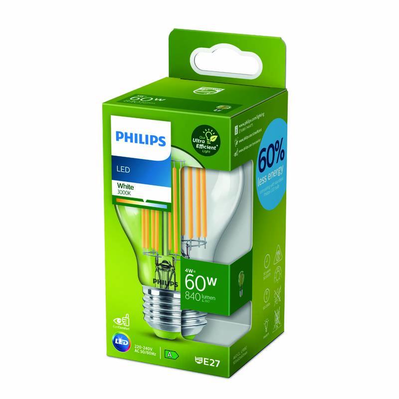Žárovka LED Philips klasik, 4W, E27, teplá bílá