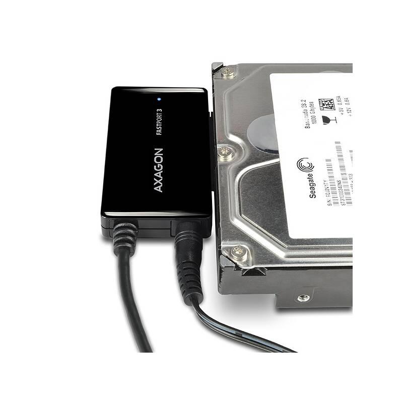 Adaptér Axagon USB3.0 - SATA 6G HDD FASTport3 vč. Napáječe černý, Adaptér, Axagon, USB3.0, SATA, 6G, HDD, FASTport3, vč., Napáječe, černý