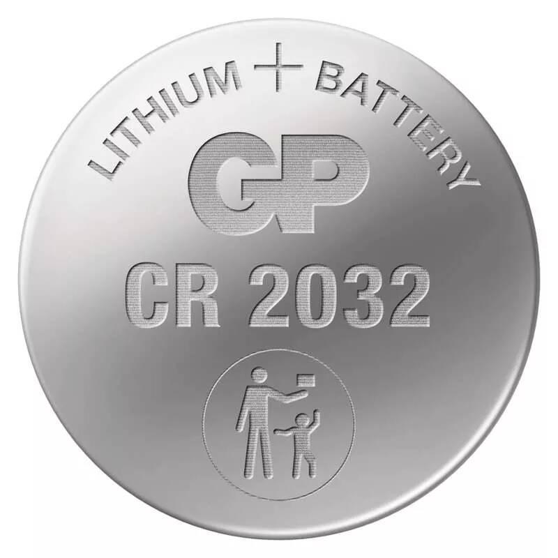 Baterie lithiová GP CR2032, blistr 4 ks bezpečnostní nálepky