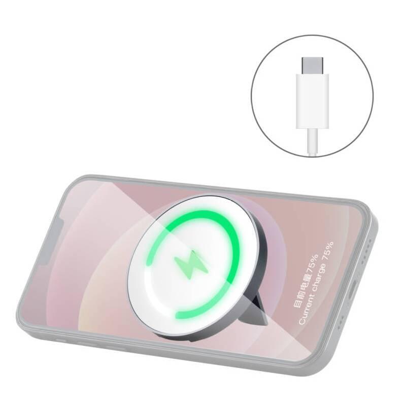 Bezdrátová nabíječka COTEetCI WS-35 MagSafe se stojánkem šedá