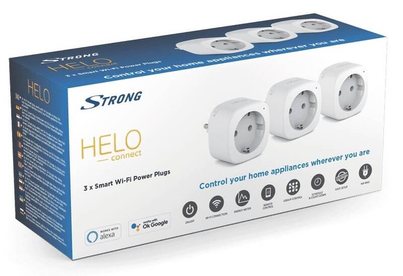 Chytrá zásuvka Strong Helo-PLUG-TRIPLE-EU, WiFi, 3 ks bílá