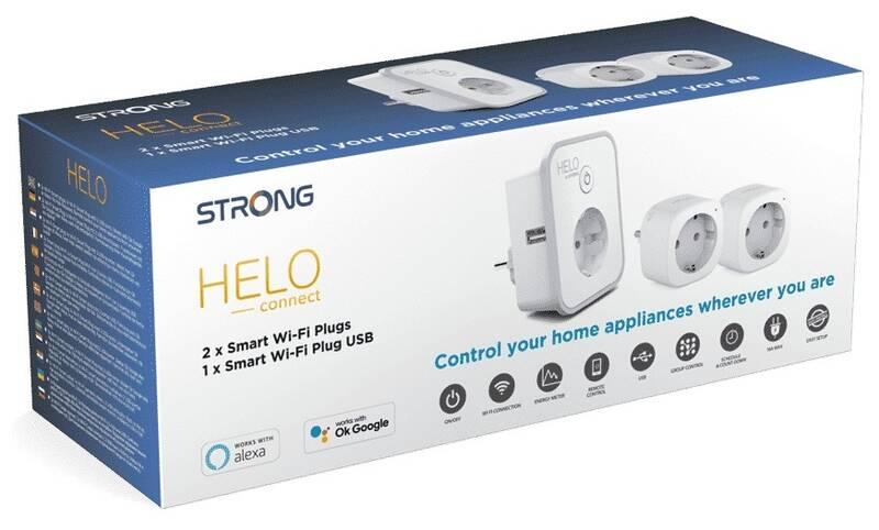 Chytrá zásuvka Strong Helo-PLUSB-TRIPLE-EU, WiFi, 3 ks bílá
