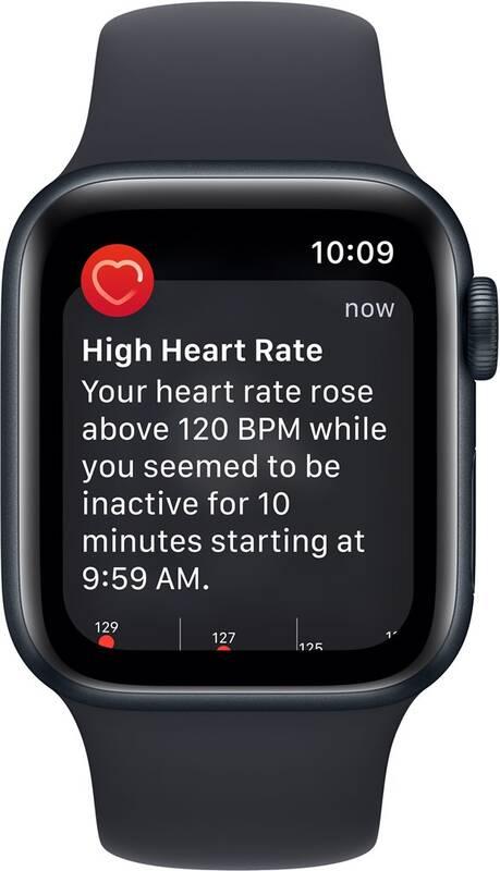 Chytré hodinky Apple Watch SE 2022 GPS 40mm pouzdro z temně inkoustového hliníku - temně inkoustový sportovní řemínek