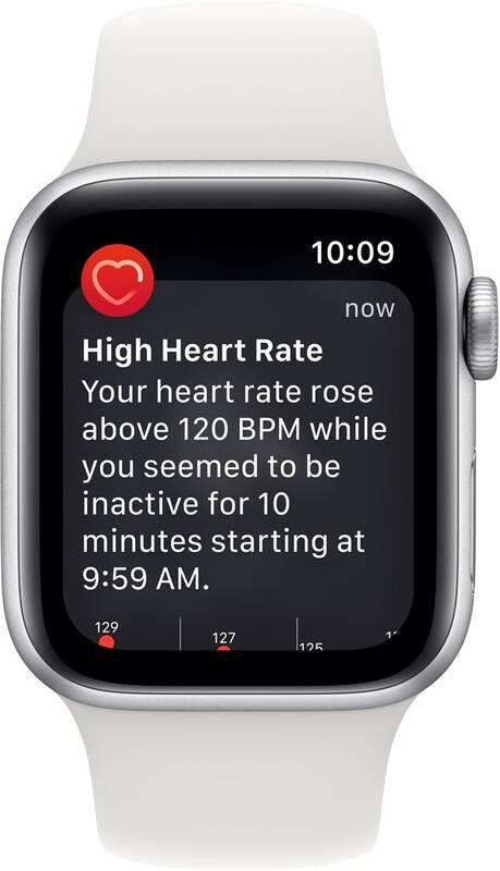 Chytré hodinky Apple Watch SE 2022 GPS 40mm pouzdro ze stříbrného hliníku - bílý sportovní řemínek, Chytré, hodinky, Apple, Watch, SE, 2022, GPS, 40mm, pouzdro, ze, stříbrného, hliníku, bílý, sportovní, řemínek