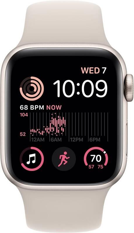Chytré hodinky Apple Watch SE 2022 GPS 44mm pouzdro z hvězdně bílého hliníku - hvězdně bílý sportovní řemínek, Chytré, hodinky, Apple, Watch, SE, 2022, GPS, 44mm, pouzdro, z, hvězdně, bílého, hliníku, hvězdně, bílý, sportovní, řemínek