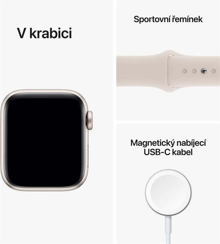 Chytré hodinky Apple Watch SE 2022 GPS Cellular 44mm pouzdro z hvězdně bílého hliníku - hvězdně bílý sportovní řemínek, Chytré, hodinky, Apple, Watch, SE, 2022, GPS, Cellular, 44mm, pouzdro, z, hvězdně, bílého, hliníku, hvězdně, bílý, sportovní, řemínek