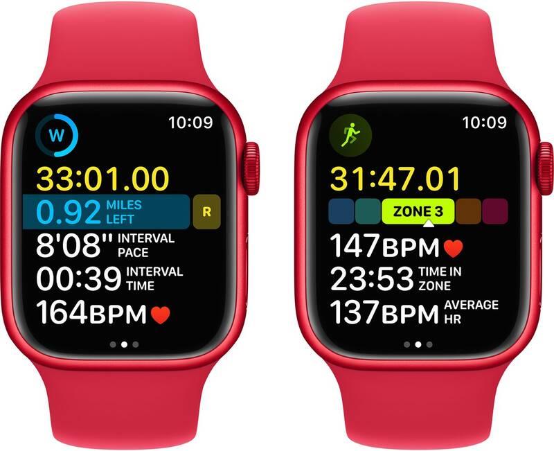 Chytré hodinky Apple Watch Series 8 GPS 41mm pouzdro z hliníku RED - RED sportovní řemínek