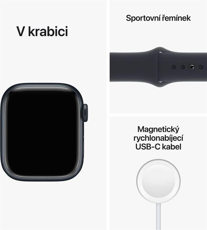 Chytré hodinky Apple Watch Series 8 GPS 41mm pouzdro z temně inkoustového hliníku - temně inkoustový sportovní řemínek