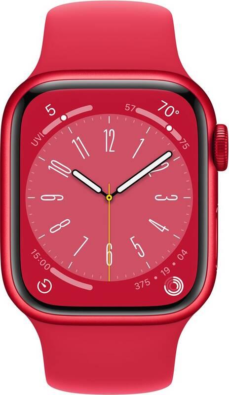 Chytré hodinky Apple Watch Series 8 GPS 45mm pouzdro z hliníku RED - RED sportovní řemínek