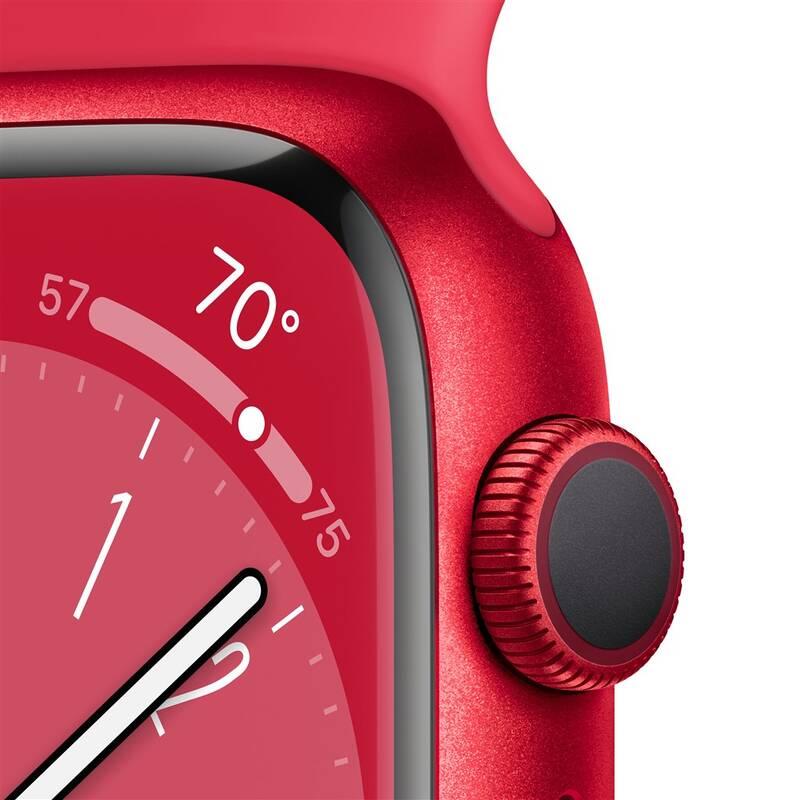 Chytré hodinky Apple Watch Series 8 GPS 45mm pouzdro z hliníku RED - RED sportovní řemínek