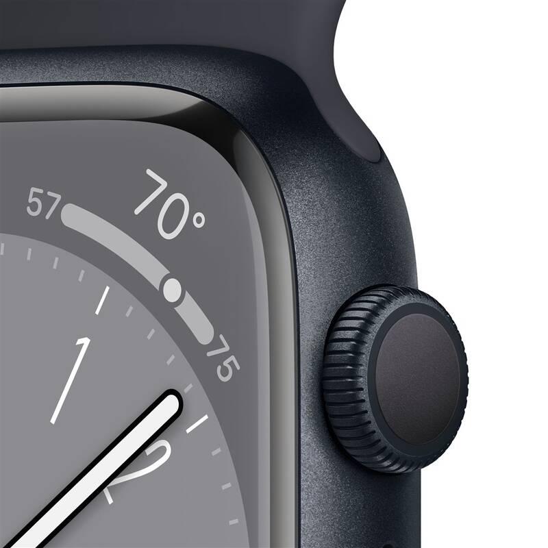 Chytré hodinky Apple Watch Series 8 GPS 45mm pouzdro z temně inkoustového hliníku - temně inkoustový sportovní řemínek