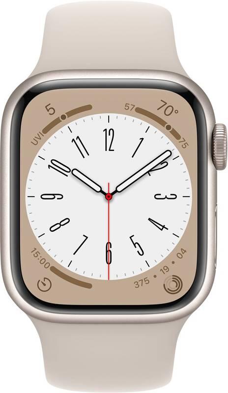 Chytré hodinky Apple Watch Series 8 GPS Cellular 41mm pouzdro z hvězdně bílého hliníku - hvězdně bílý sportovní řemínek