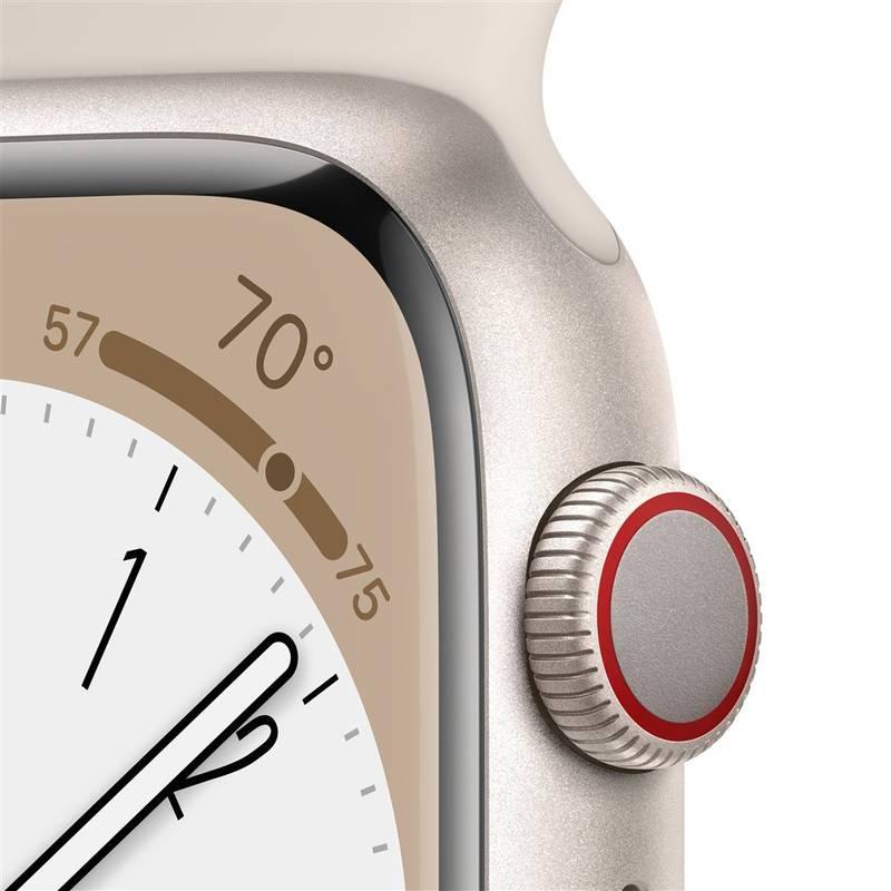 Chytré hodinky Apple Watch Series 8 GPS Cellular 41mm pouzdro z hvězdně bílého hliníku - hvězdně bílý sportovní řemínek
