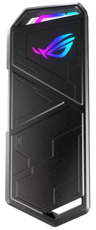 Externí rámeček Asus ROG STRIX ARION SSD NVME AURA case, USB-C 3.2, M.2 NVMe SSD kovový box, délka 30-80 mm, AURA RGB černá