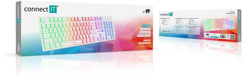Klávesnice Connect IT Chocolate RNBW, CZ SK bílá