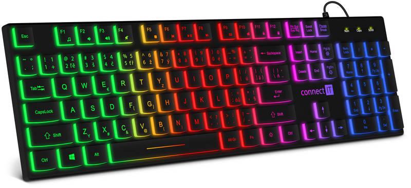 Klávesnice Connect IT Chocolate RNBW, CZ SK černá