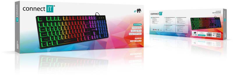 Klávesnice Connect IT Chocolate RNBW, CZ SK černá