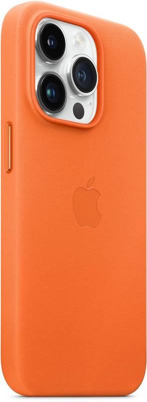 Kryt na mobil Apple Leather Case s MagSafe pro iPhone 14 Pro - oranžový