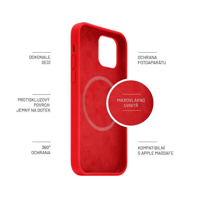 Kryt na mobil FIXED MagFlow s podporou MagSafe na Apple iPhone 14 červený