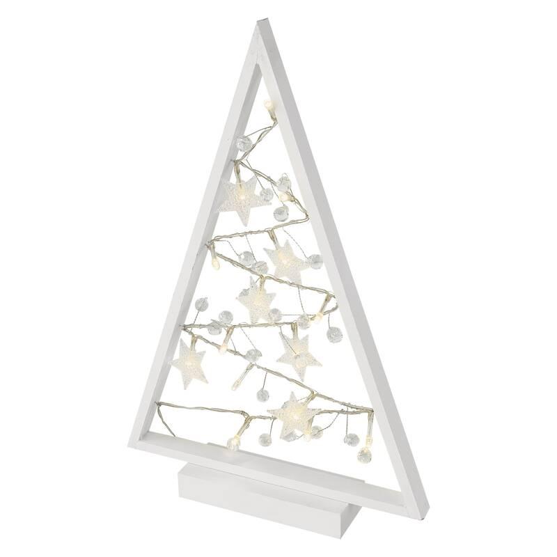 LED dekorace EMOS 15 LED stromeček s ozdobami, 40 cm, 2x AA, vnitřní, teplá bílá