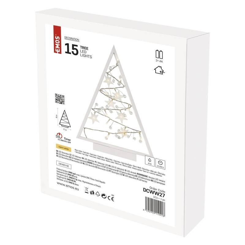 LED dekorace EMOS 15 LED stromeček s ozdobami, 40 cm, 2x AA, vnitřní, teplá bílá, LED, dekorace, EMOS, 15, LED, stromeček, s, ozdobami, 40, cm, 2x, AA, vnitřní, teplá, bílá