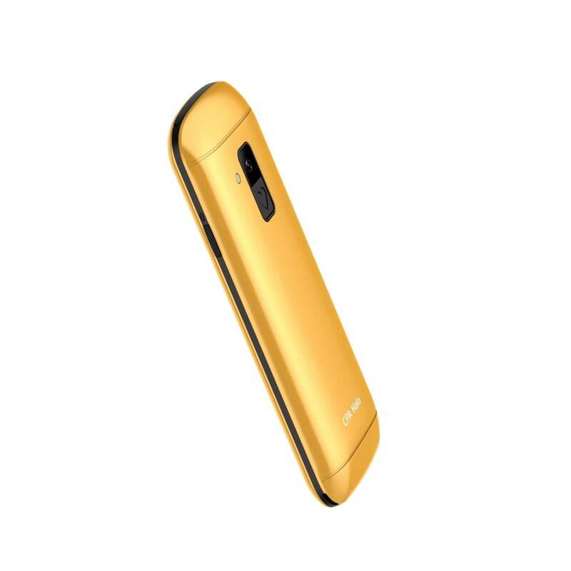 Mobilní telefon CPA Halo 18 Senior s nabíjecím stojánkem zlatý