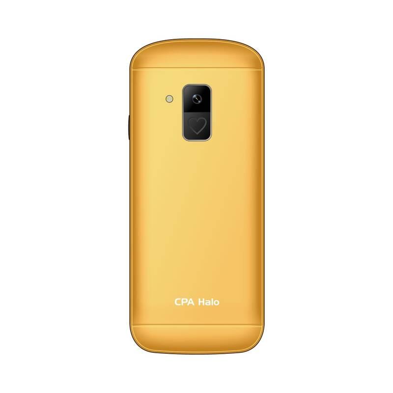Mobilní telefon CPA Halo 18 Senior s nabíjecím stojánkem zlatý
